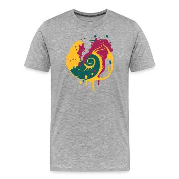 Graffiti einer Fossilen Schnecke - Männer Premium Bio T-Shirt - Grau meliert - Vorne - Damien (186cm)