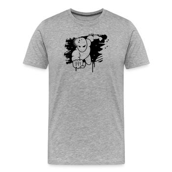Superhero graffiti - Men's Premium Organic T-Shirt - heather grey - Front - Damien (186cm)