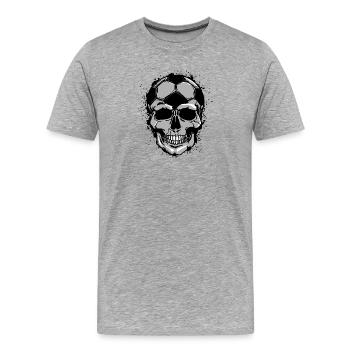 Fussballfan Fussball Kopf Fussballer Fussballspiel - Männer Premium Bio T-Shirt - Grau meliert - Vorne - Damien (186cm)