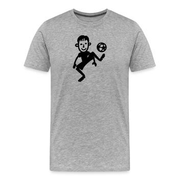 Soccer player kicker soccer game funny - Men's Premium Organic T-Shirt - heather grey - Front - Damien (186cm)