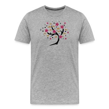 stylized cherry blossom tree in spring - Men's Premium Organic T-Shirt - heather grey - Front - Damien (186cm)