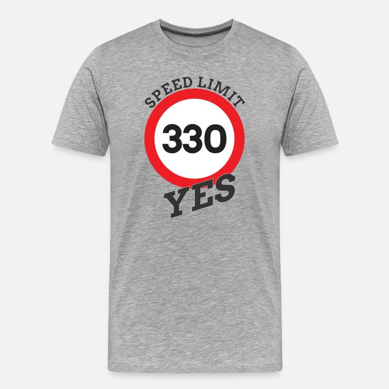 Speed limit, Tempolimit Autobahn - Männer Premium Bio T-Shirt - Grau meliert