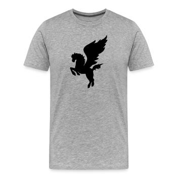 Pegasus Geflügeltes Pferd Griechische Mythologie - Männer Premium Bio T-Shirt - Grau meliert - Vorne - Damien (186cm)