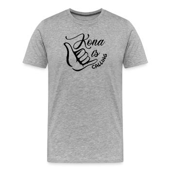 Triathlon - Kona is calling - Men's Premium Organic T-Shirt - heather grey - Front - Damien (186cm)