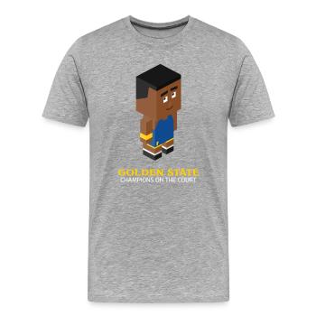 Golden State Pixel Basketball Fan Shirt - Men's Premium Organic T-Shirt - heather grey - Front - Damien (186cm)