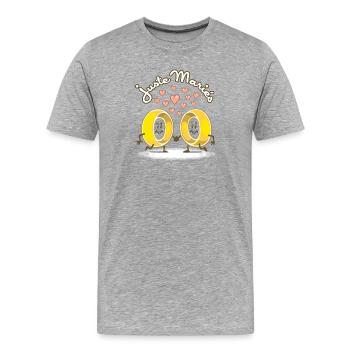 Alliances et mariage - T-shirt bio Premium Homme - gris chiné - Devant - Damien (186cm)