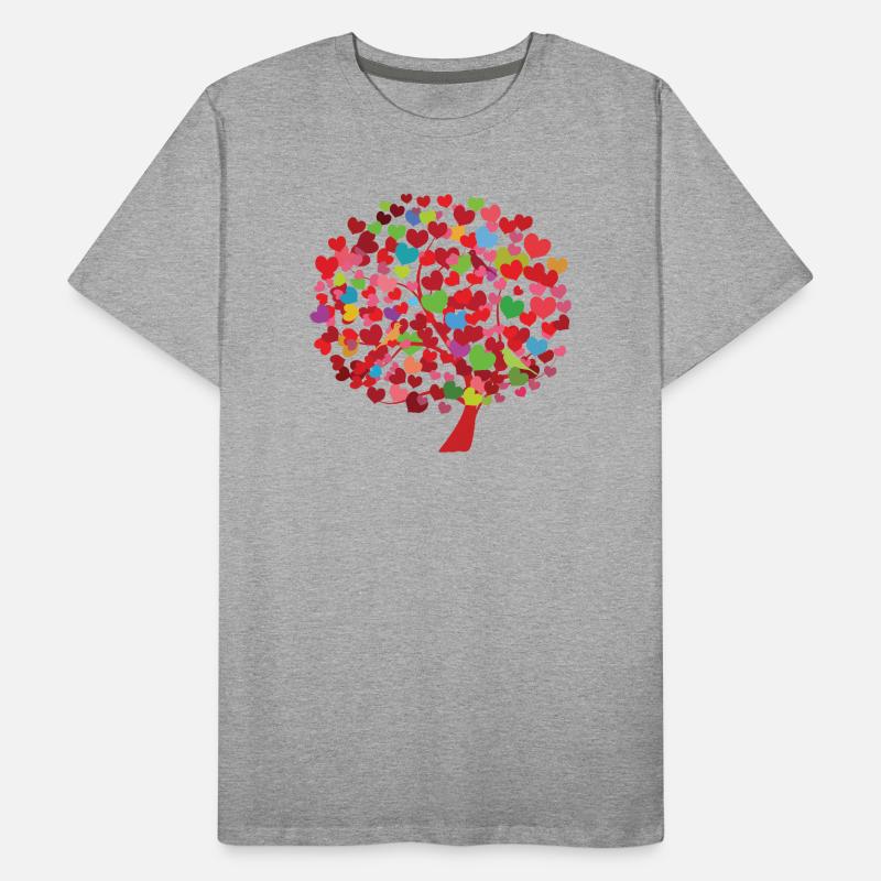 Herzbaum Illustration mit bunten Blättern Männer Premium Bio T-Shirt