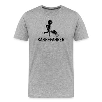 Bauarbeiter mit Schubkarre – KARREFAHRER - Männer Premium Bio T-Shirt - Grau meliert - Vorne - Damien (186cm)