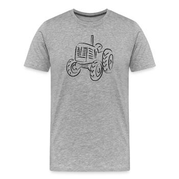 tracteur ferme agriculture - T-shirt bio Premium Homme - gris chiné - Devant - Damien (186cm)