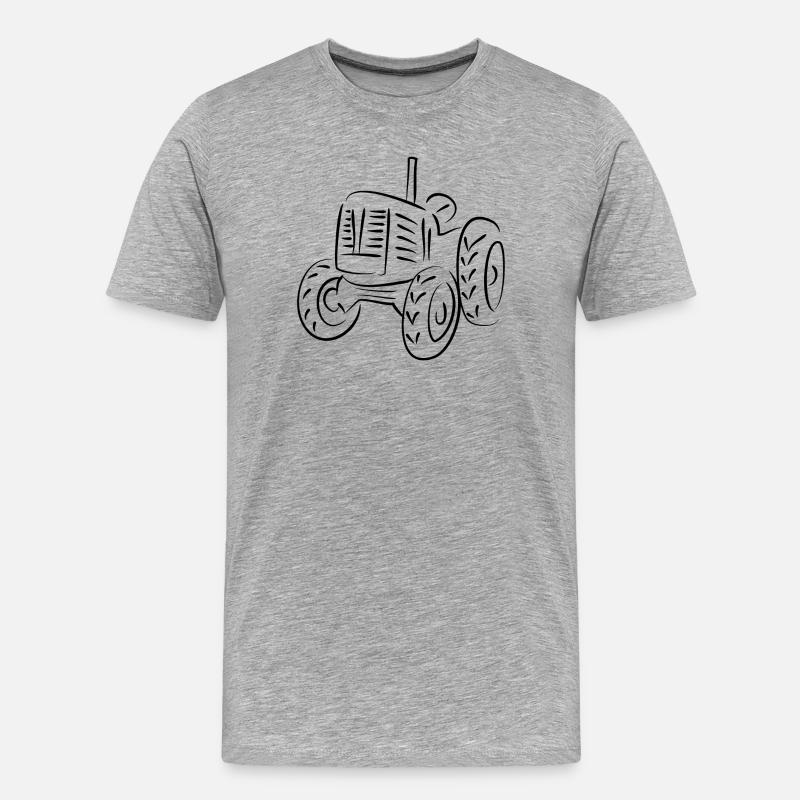 Traktor Landwirtschaft - Männer Premium Bio T-Shirt - Grau meliert