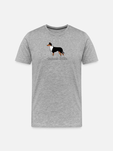 Smooth Collie tricolour - Men's Premium Organic T-Shirt - heather grey