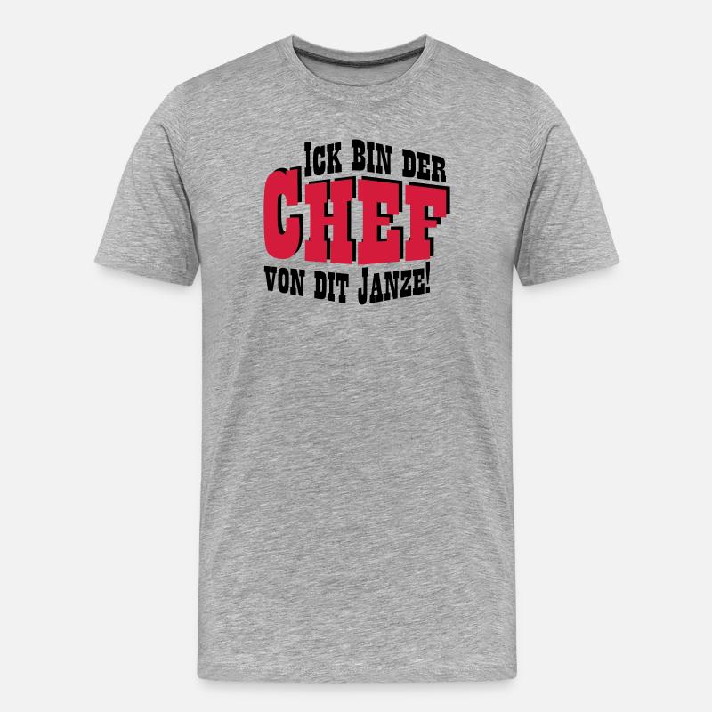 Chef von dit janze - Männer Premium Bio T-Shirt - Grau meliert