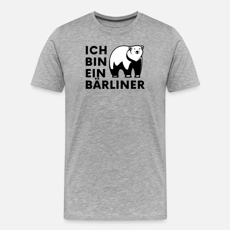 Polar Bären Silhouette Kontrast - Männer Premium Bio T-Shirt - Grau meliert
