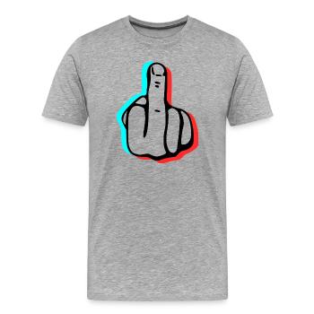 Fuck finger - Men's Premium Organic T-Shirt - heather grey - Front - Damien (186cm)