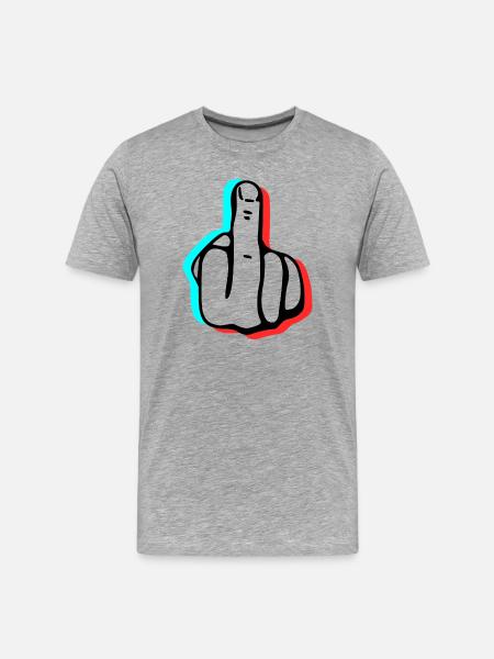 Baiser le doigt - T-shirt bio Premium Homme - gris chiné