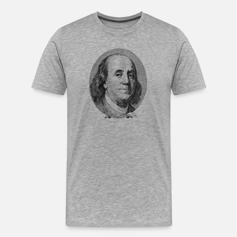 $ 100 Benjamin Franklin - Men's Premium Organic T-Shirt - heather grey