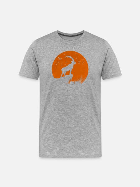 Moon-red Capricorn - Men's Premium Organic T-Shirt - heather grey