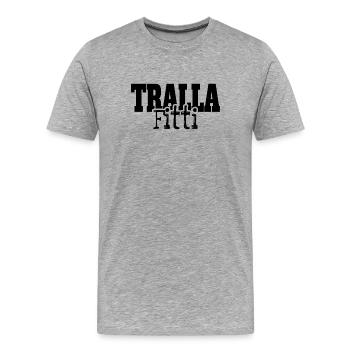 Trallafitti Typisch Ruhrpott Pott Tralla Fitti - Männer Premium Bio T-Shirt - Grau meliert - Vorne - Damien (186cm)