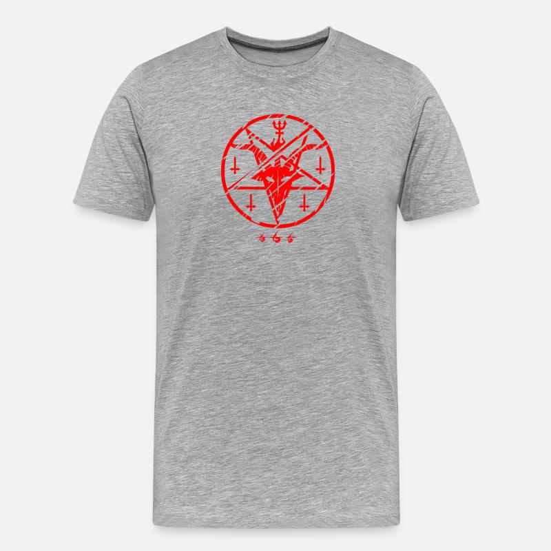 Croix de Baphomet - T-shirt bio Premium Homme - gris chiné