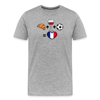 Frankreich Fussballmannschaft Fussballfan Team - Männer Premium Bio T-Shirt - Grau meliert - Vorne - Damien (186cm)