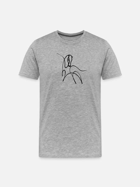 Pony One Line Art - Men's Premium Organic T-Shirt - heather grey