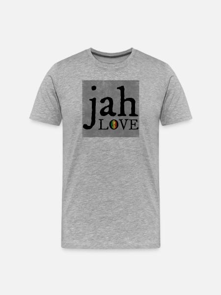 Jah Love Graffiti Design - Men's Premium Organic T-Shirt - heather grey