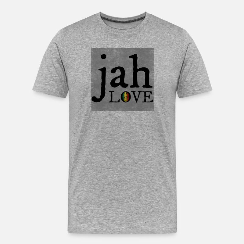 Jah Love Graffiti Design - Männer Premium Bio T-Shirt - Grau meliert