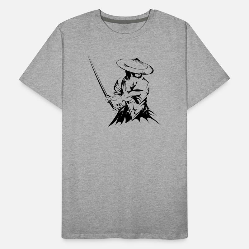 samurai sword fighter present geschenk art work Männer Premium Bio T-Shirt