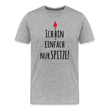 Ich bin einfach Spitze - Lustiger Spruch - Männer Premium Bio T-Shirt - Grau meliert - Vorne - Damien (186cm)