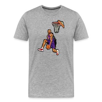 VINSANITY Dunk Contest 2000 Streetwear - Men's Premium Organic T-Shirt - heather grey - Front - Damien (186cm)