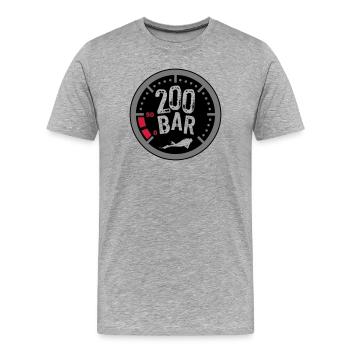 200bar - Men's Premium Organic T-Shirt - heather grey - Front - Damien (186cm)