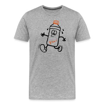 Les sportifs, les joggeurs - T-shirt bio Premium Homme - gris chiné - Devant - Damien (186cm)