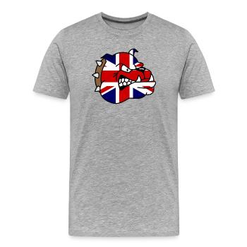 British Bulldog Union Jack - T-shirt bio Premium Homme - gris chiné - Devant - Damien (186cm)