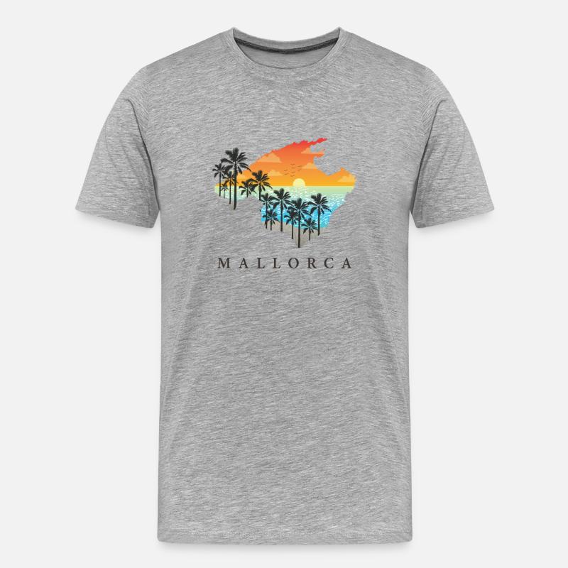 mallorca - Männer Premium Bio T-Shirt - Grau meliert