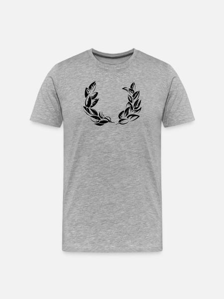bay laurel lorbeer kranz symbol Symbole - Männer Premium Bio T-Shirt - Grau meliert