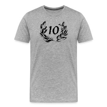 10 jahre jubiläeum 10 years anniversary kranz - Männer Premium Bio T-Shirt - Grau meliert - Vorne - Damien (186cm)