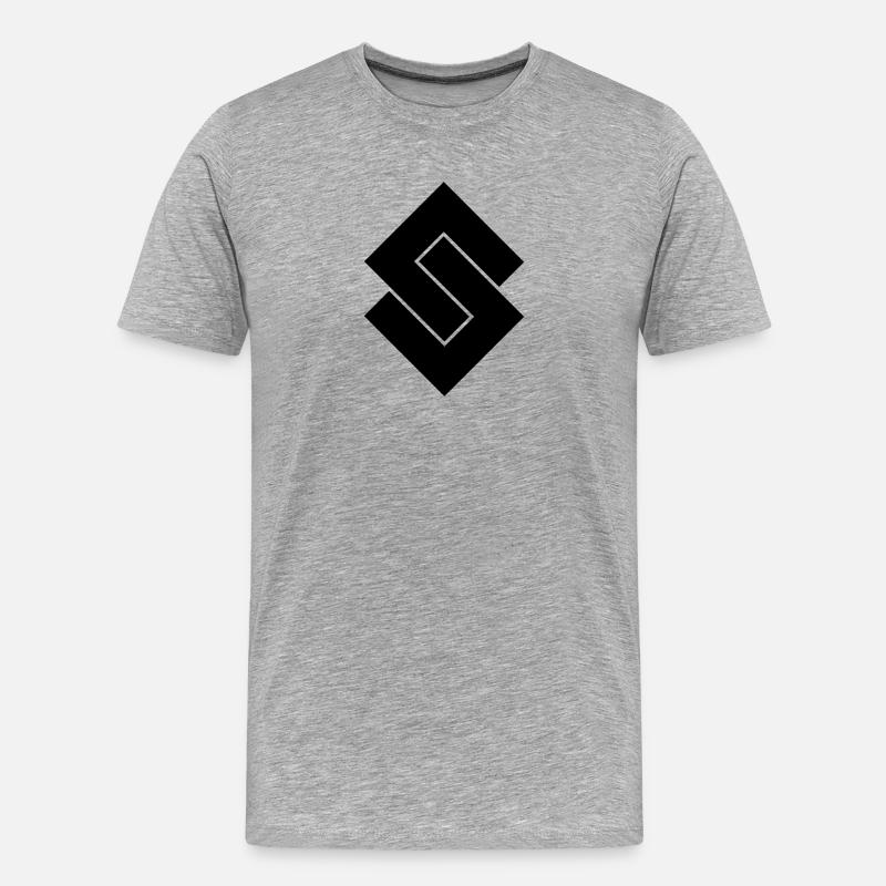 S - Logo - Männer Premium Bio T-Shirt - Grau meliert