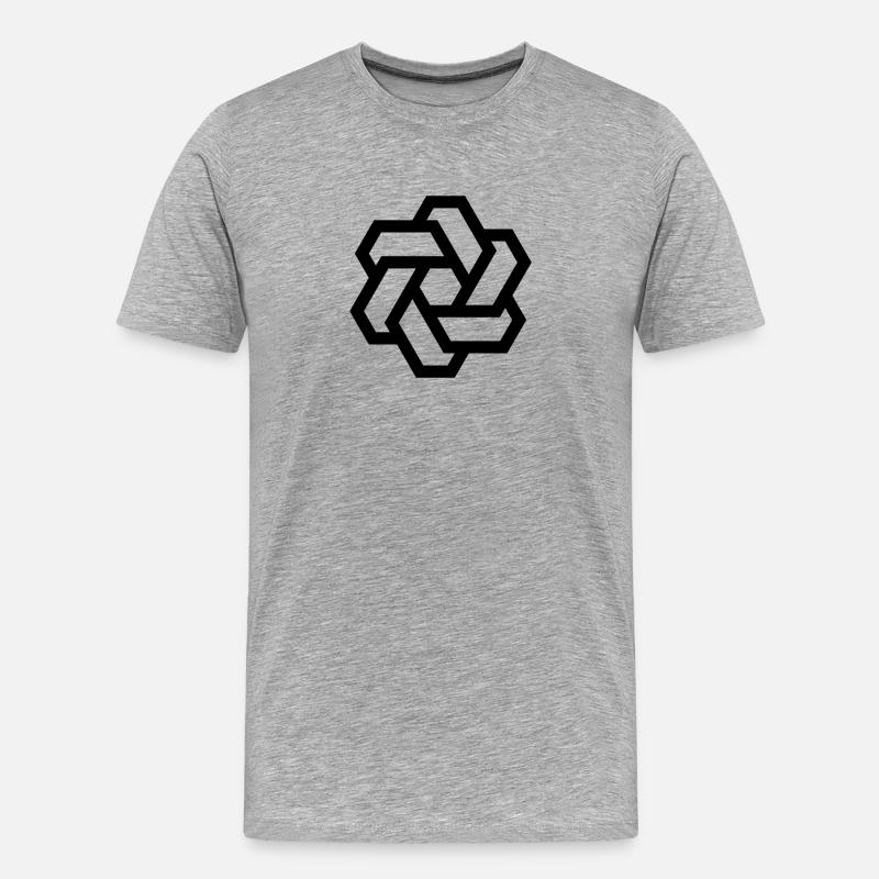 Logo cercle hexagonal - T-shirt bio Premium Homme - gris chiné