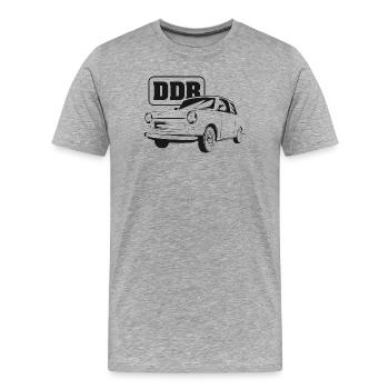  ddr republik nostalgie symbol oldtimer - Männer Premium Bio T-Shirt - Grau meliert - Vorne - Damien (186cm)