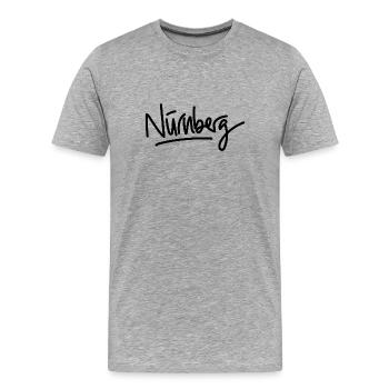 Nuremberg - écriture - T-shirt bio Premium Homme - gris chiné - Devant - Damien (186cm)