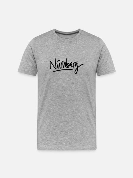 Nürnberg - Handschrift - Männer Premium Bio T-Shirt - Grau meliert