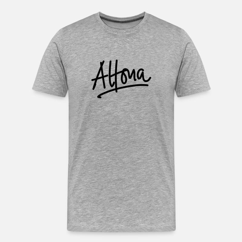 Altona - Handschrift - Männer Premium Bio T-Shirt - Grau meliert