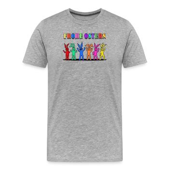Frohe Ostern Osterhasen Osterhäschen Osterfest - Männer Premium Bio T-Shirt - Grau meliert - Vorne - Damien (186cm)