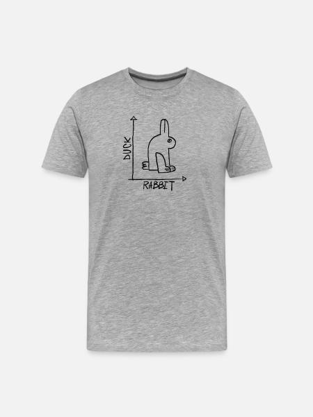 Ente oder Hase - Männer Premium Bio T-Shirt - Grau meliert