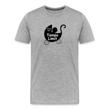 Tempolimit Verkehr Baby Familie Klima Sicherheit - Männer Premium Bio T-Shirt - Grau meliert - Vorne - Damien (186cm)