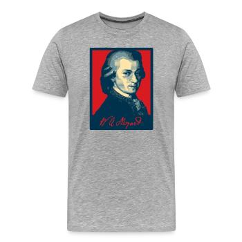 Wolfgang Amadeus Mozart - T-shirt bio Premium Homme - gris chiné - Devant - Damien (186cm)