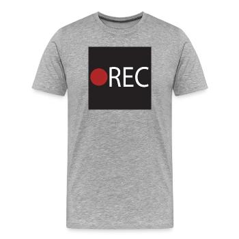 Enregistrement d'enregistrement REC - T-shirt bio Premium Homme - gris chiné - Devant - Damien (186cm)