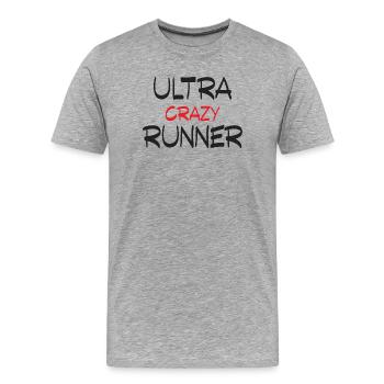 Ultra Crazy Runner - T-shirt bio Premium Homme - gris chiné - Devant - Damien (186cm)