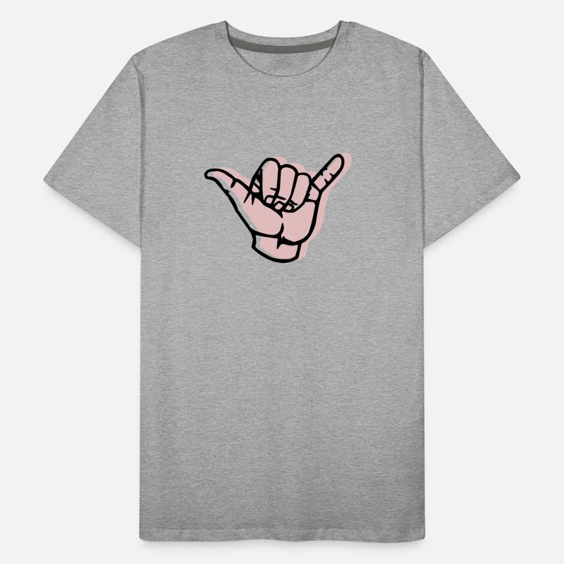 Hand shaka offset Men's Premium Organic T-Shirt
