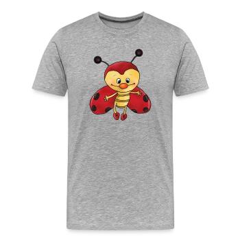 putziger Marienkaefer - Männer Premium Bio T-Shirt - Grau meliert - Vorne - Damien (186cm)